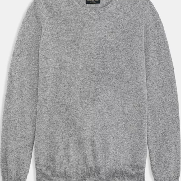 Brand NWT Women's Long-Sleeve 100% Cashmere Crewneck Sweater XS grey - Picture 2 of 3